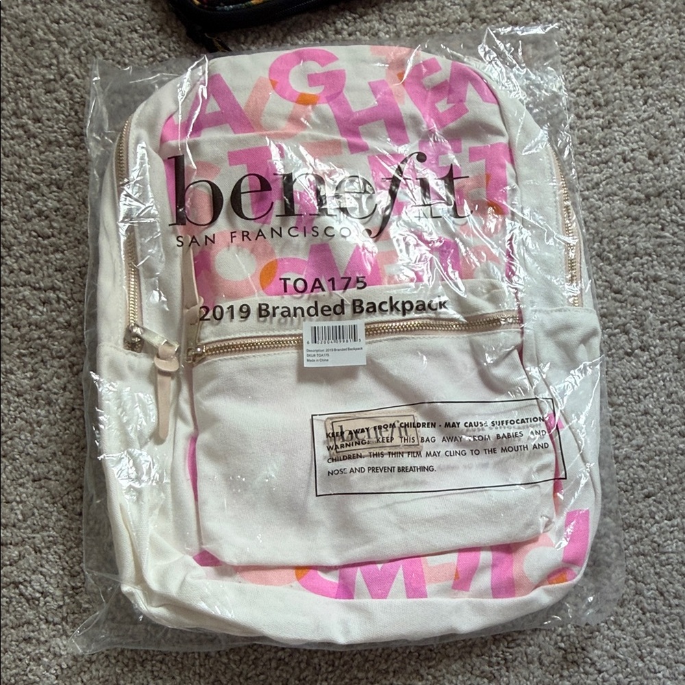 Benefit Cream and Pink Backpack